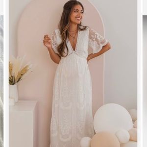 Beautiful white lace maxi from pink blush